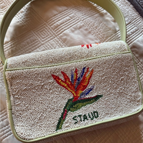 STAUD Tommy Beaded Bag in Birds of Paradise Beaded Shoulder Bag - Picture 4 of 5